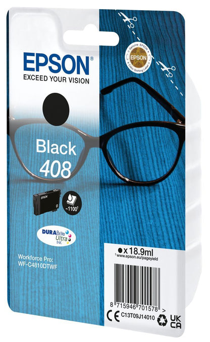 Epson Singlepack Black 408 DURABrite Ultra Ink [C13T09J14010]