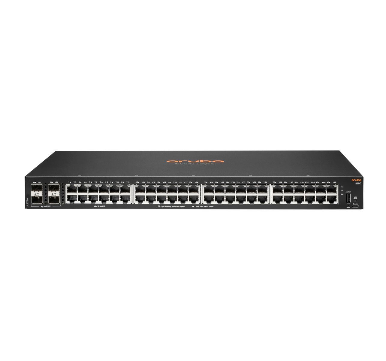 HPE Aruba Networking Aruba 6100 48G 4SFP+ Gestito L3 Gigabit Ethernet (10/100/1000) 1U Nero [JL676A#ABB]