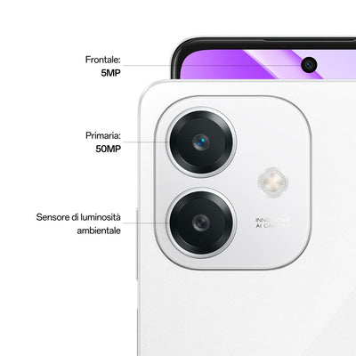 OPPO A40M Smartphone, Fotocamera AI 50MP, Selfie 5MP, Display 6.67 90HZ LCD HD+, 5100mAh, RAM 16 GB (8+8) + ROM 256GB, IP54, [Versione Italia], Starlight White [110010347675]
