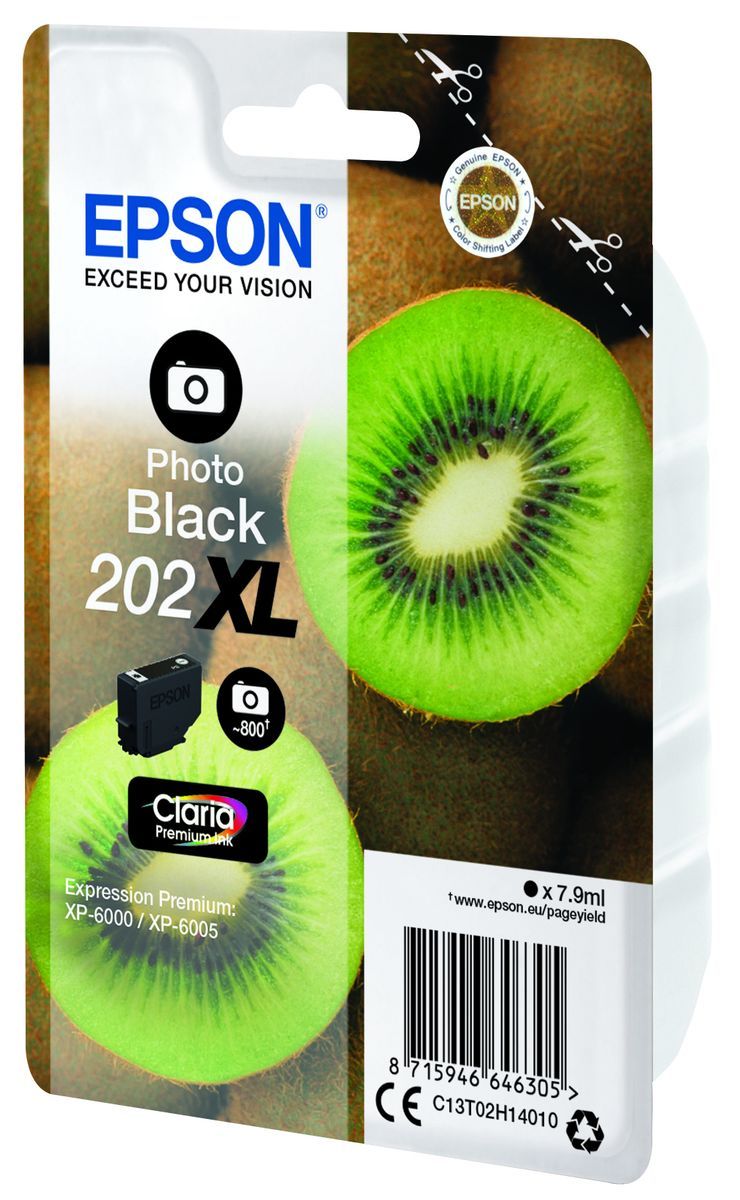 Epson Kiwi Singlepack Photo Black 202XL Claria Premium Ink [C13T02H14010]