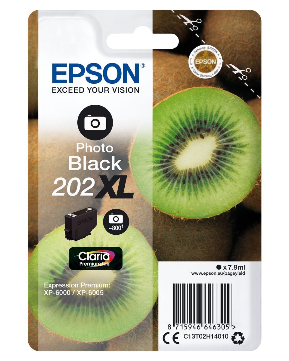 Epson Kiwi Singlepack Photo Black 202XL Claria Premium Ink [C13T02H14010]