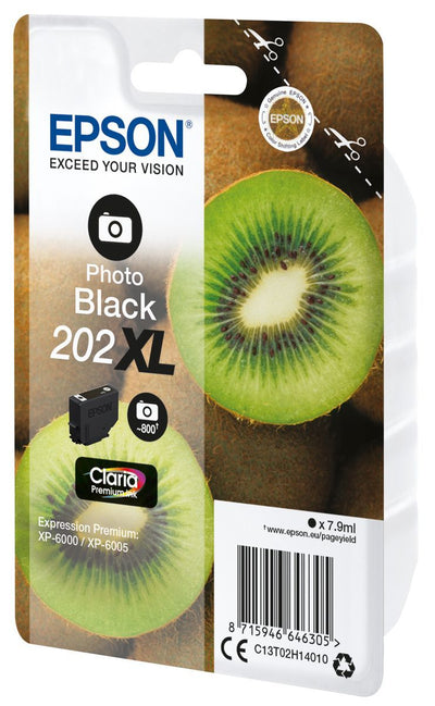 Epson Kiwi Singlepack Photo Black 202XL Claria Premium Ink [C13T02H14010]