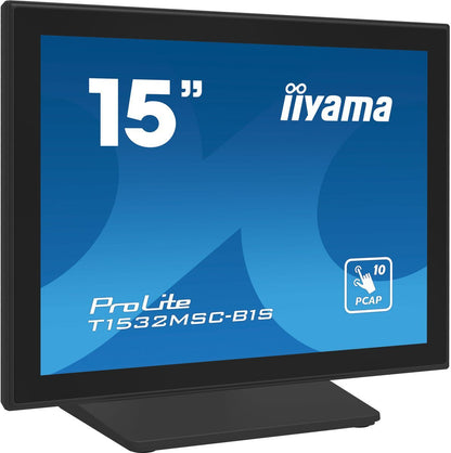 iiyama ProLite T1532MSC-B1S Monitor PC 38,1 cm (15") 1024 x 768 Pixel XGA LCD Touch screen Nero [T1532MSC-B1S]