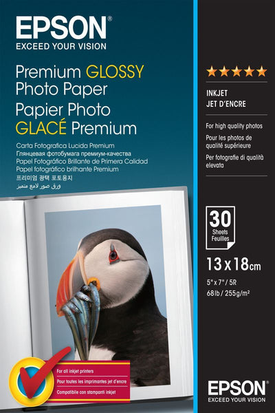 Epson Carta fotografica lucida Premium (130 x 180 mm), 255 g/m2, 30 fogli [C13S042154]