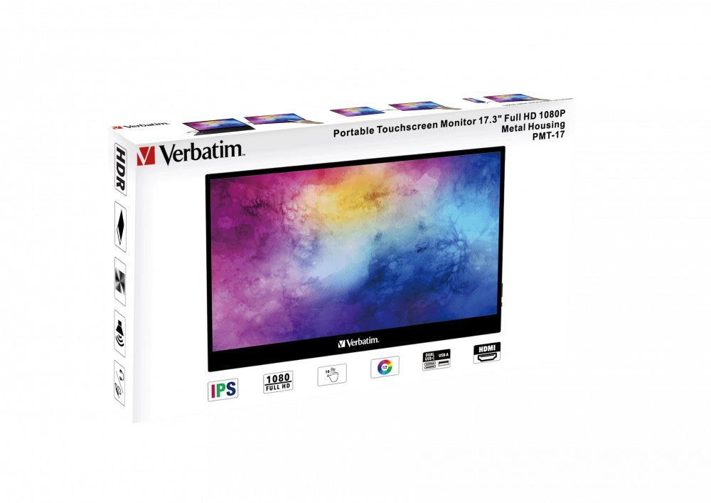 Verbatim 49593 Monitor PC 43,9 cm (17.3") 1920 x 1080 Pixel Full HD LCD Touch screen Nero [49593]