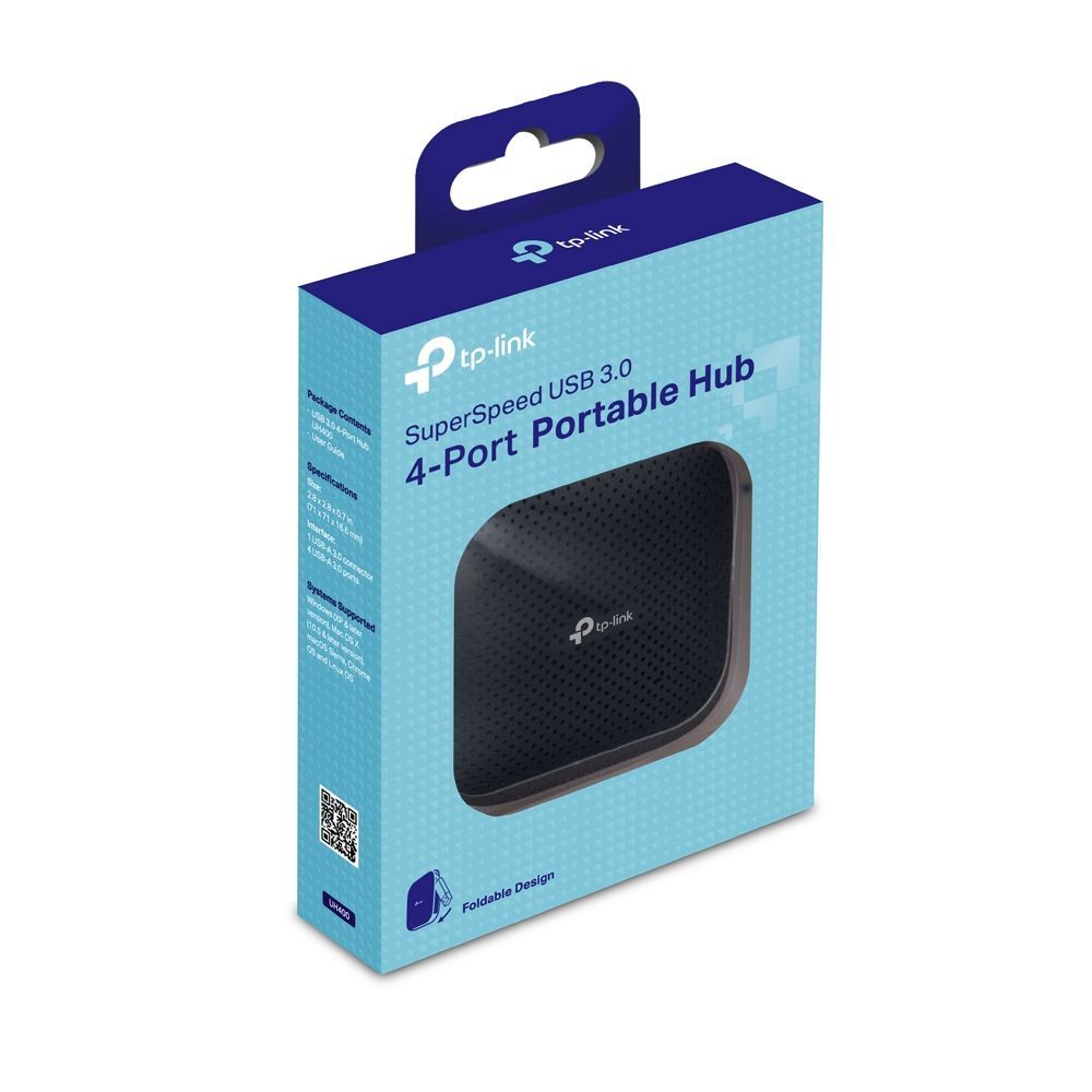 TP-Link UH400 hub di interfaccia USB 3.2 Gen 1 (3.1 Gen 1) Type-A 5000 Mbit/s Nero [UH400]