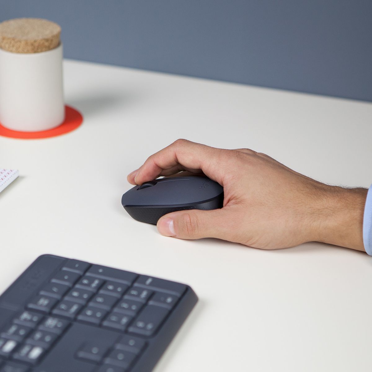 Logitech M170 Grey-K mouse Ufficio Ambidestro RF Wireless Ottico 1000 DPI [910-004642]