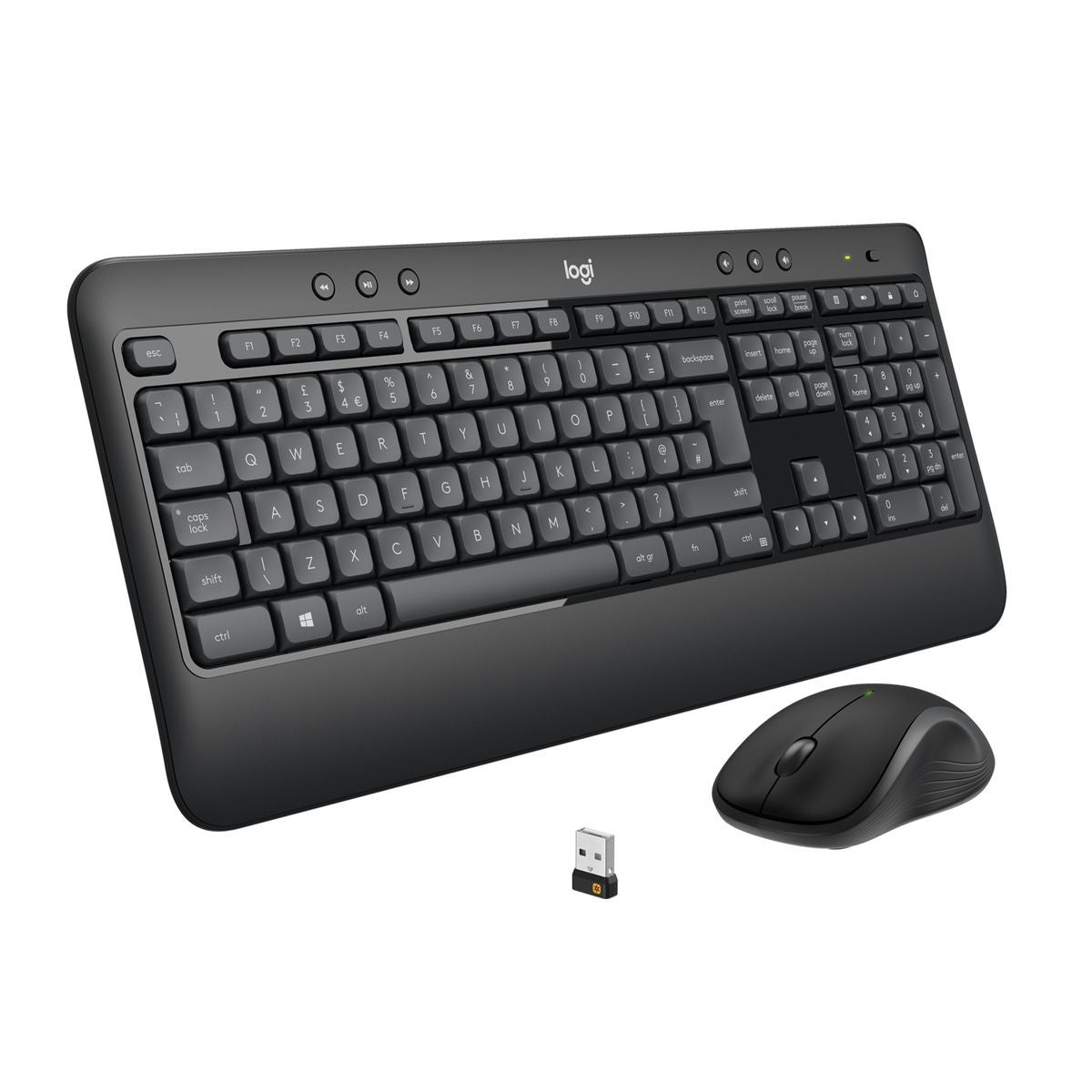Logitech MK540 Advanced Combo Tastiera e Mouse Wireless per Windows, Ricevitore USB Unifying 2,4 GHz, Tasti di Scelta Rapida Multimediali, Durata Batteria di 3 Anni, per PC, Laptop [920-008679]