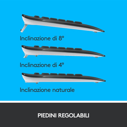 Logitech MK540 Advanced Combo Tastiera e Mouse Wireless per Windows, Ricevitore USB Unifying 2,4 GHz, Tasti di Scelta Rapida Multimediali, Durata Batteria di 3 Anni, per PC, Laptop [920-008679]