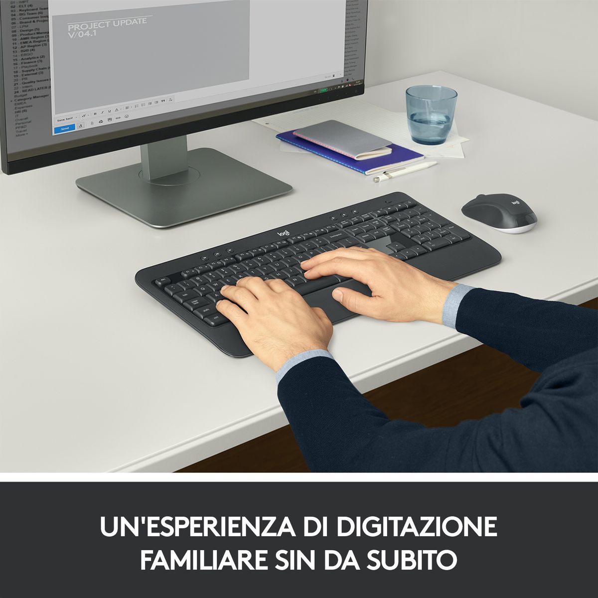 Logitech MK540 Advanced Combo Tastiera e Mouse Wireless per Windows, Ricevitore USB Unifying 2,4 GHz, Tasti di Scelta Rapida Multimediali, Durata Batteria di 3 Anni, per PC, Laptop [920-008679]
