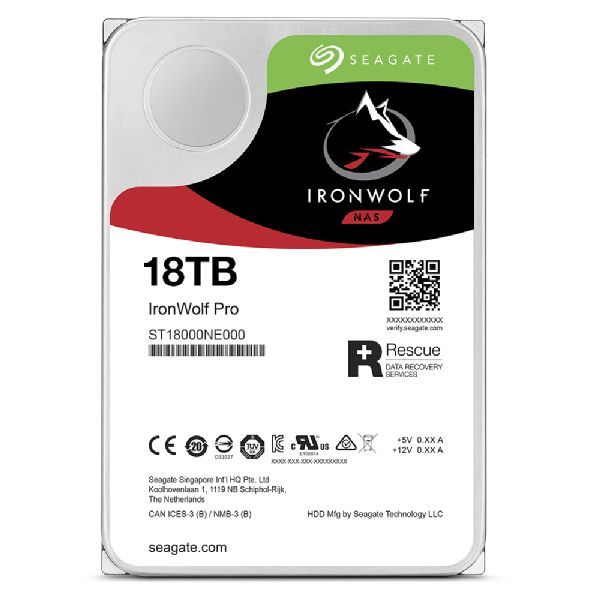 Seagate IronWolf Pro ST18000NT001 disco rigido interno 18 TB 7200 Giri/min 256 MB 3.5" [ST18000NT001]
