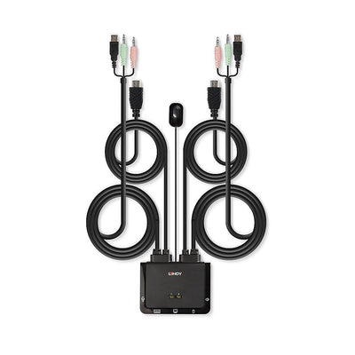 Lindy 42345 switch per keyboard-video-mouse (kvm) Montaggio rack Nero [LINDY42345]