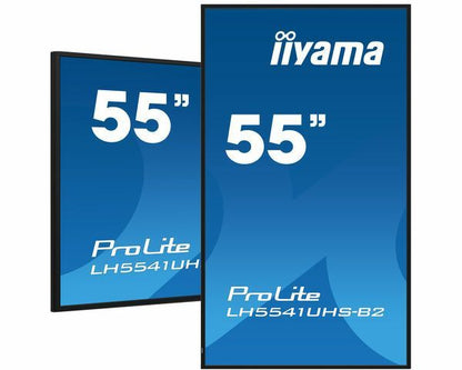 iiyama LH5541UHS-B2 visualizzatore di messaggi Design chiosco 138,7 cm (54.6") LCD 500 cd/m 4K Ultra HD Nero Processore integrato 18/7 [LH5541UHS-B2]
