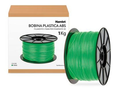Hamlet Bobina di filamento per stampanti 3D 3DX100 in ABS Verde da 1kg [HP3DXROLGR]