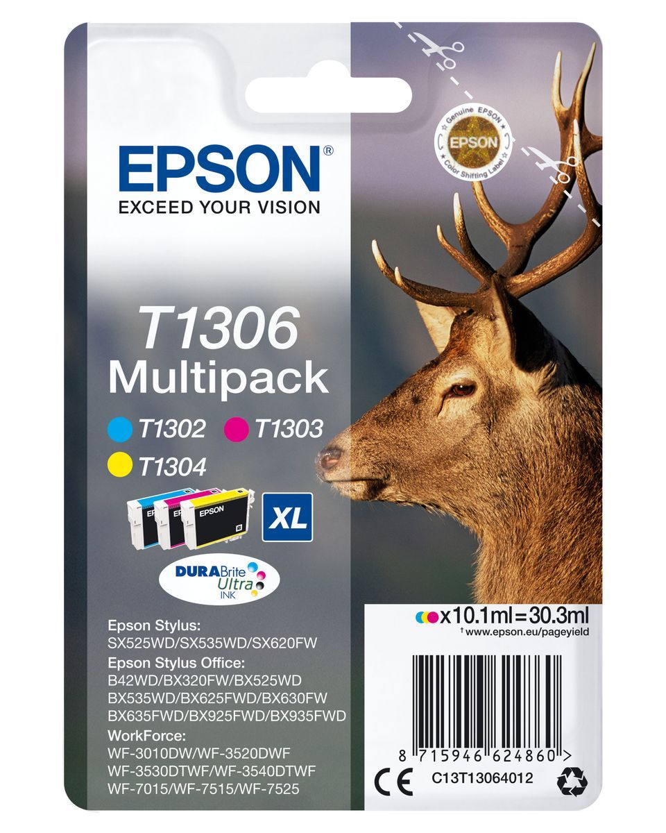 Epson Stag Multipack 3 colori DURABrite Ultra Cervo T1306 [C13T13064012]