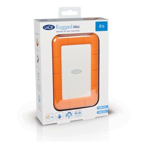 LaCie Rugged Mini, 2TB disco rigido esterno 2000 GB Alluminio, Arancione [LAC9000298]