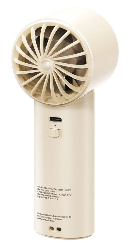 VERBATIM COOLNGO ICETOUCH HANDHELD FAN WHI/SILV [32343]