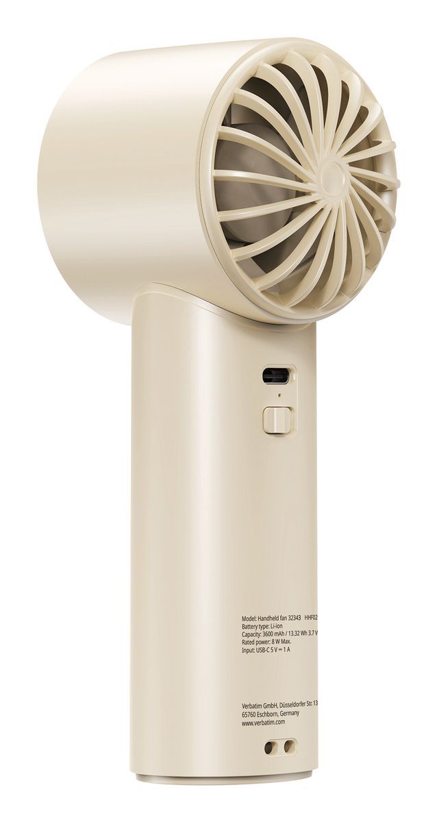 VERBATIM COOLNGO ICETOUCH HANDHELD FAN WHI/SILV [32343]