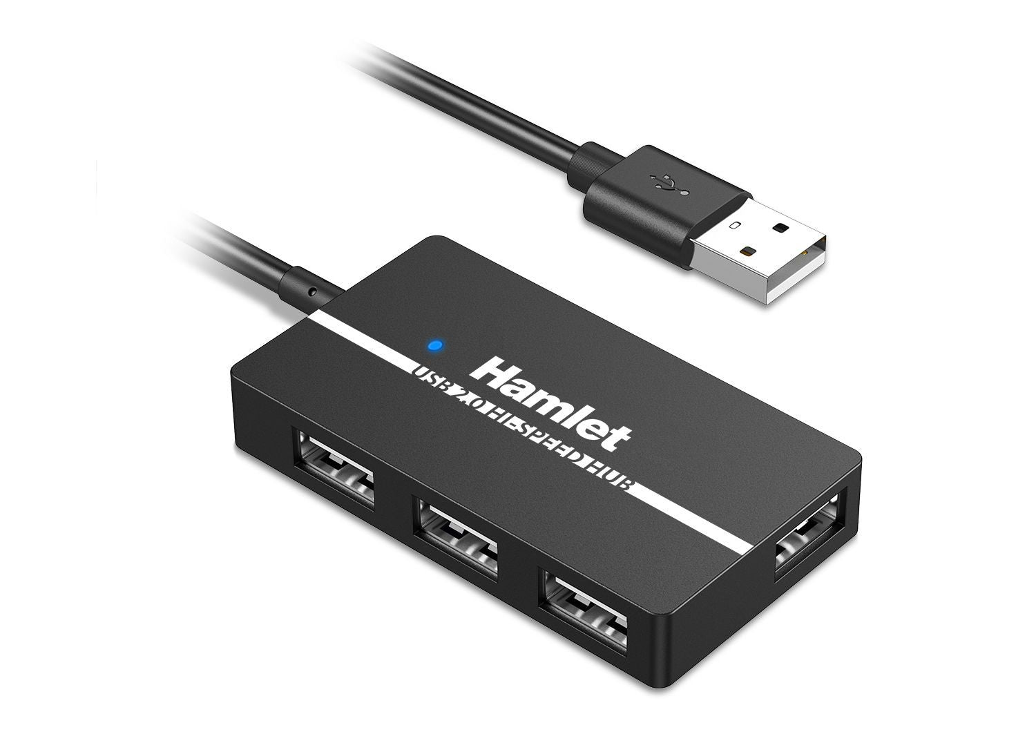 Hamlet XHUB-04U2 hub di interfaccia USB 2.0 Type-A 480 Mbit/s Nero [XHUB-04U2]