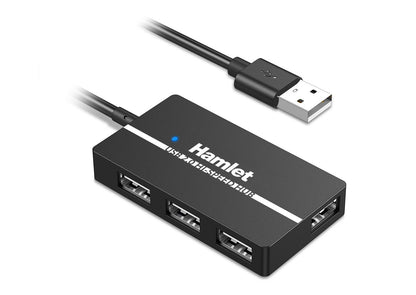 Hamlet XHUB-04U2 hub di interfaccia USB 2.0 Type-A 480 Mbit/s Nero [XHUB-04U2]