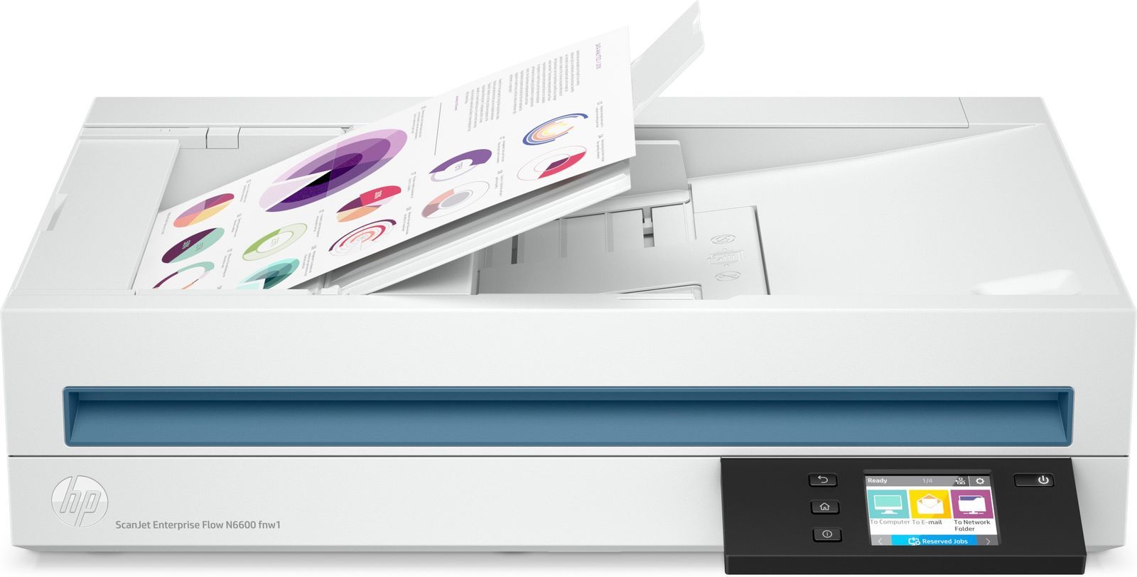 HP Scanjet Enterprise Flow N6600 fnw1 Scanner piano e ADF 1200 x 1200 DPI A4 Bianco [20G08A#B19]