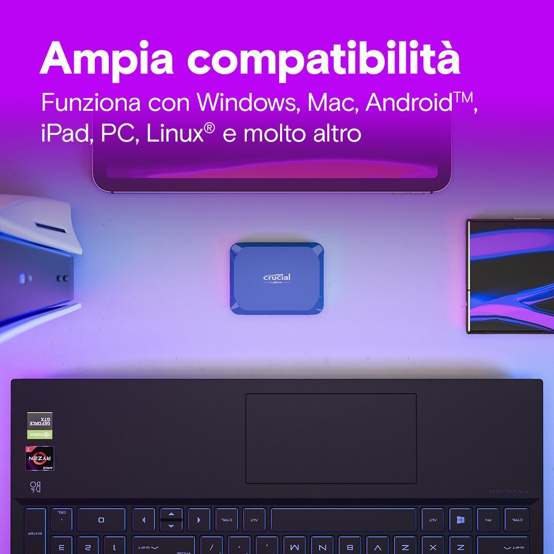 Crucial X10 1 TB USB tipo-C USB 3.2 Gen 2x2 Blu [CT1000X10SSD9]