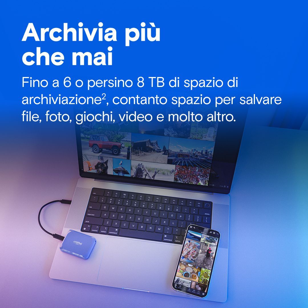 Crucial X10 1 TB USB tipo-C USB 3.2 Gen 2x2 Blu [CT1000X10SSD9]