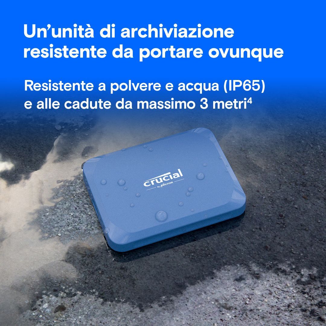 Crucial X10 1 TB USB tipo-C USB 3.2 Gen 2x2 Blu [CT1000X10SSD9]