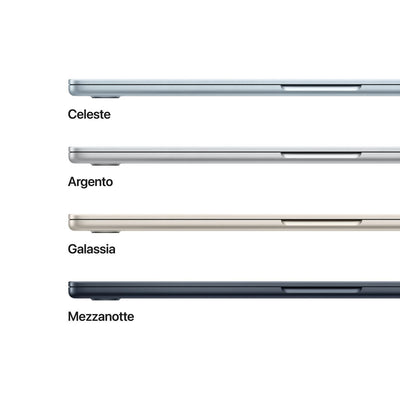 Apple MacBook Air 15'' M4 chip 10-core CPU 10-core GPU, 16GB, 256GB SSD - Argento [MW1G3T/A]