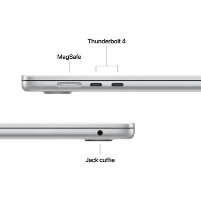 Apple MacBook Air 15'' M4 chip 10-core CPU 10-core GPU, 16GB, 256GB SSD - Argento [MW1G3T/A]