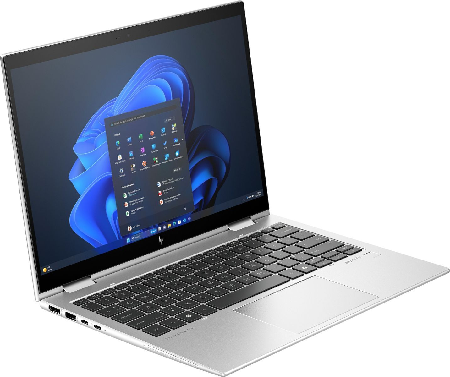 HP ENVY x360 830 G11 Intel Core Ultra 5 125U Ibrido (2 in 1) 33,8 cm (13.3") Touch screen WUXGA 16 GB LPDDR5x-SDRAM 512 GB SSD Wi-Fi 6E (802.11ax) Windows 11 Pro Argento [970P4ET#ABZ]