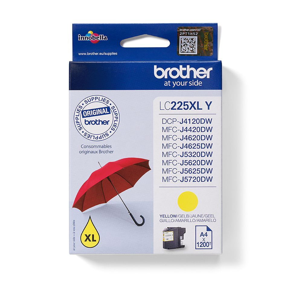 Brother LC225XLY cartuccia d'inchiostro 1 pz Originale Resa elevata (XL) Giallo [LC225XLY]