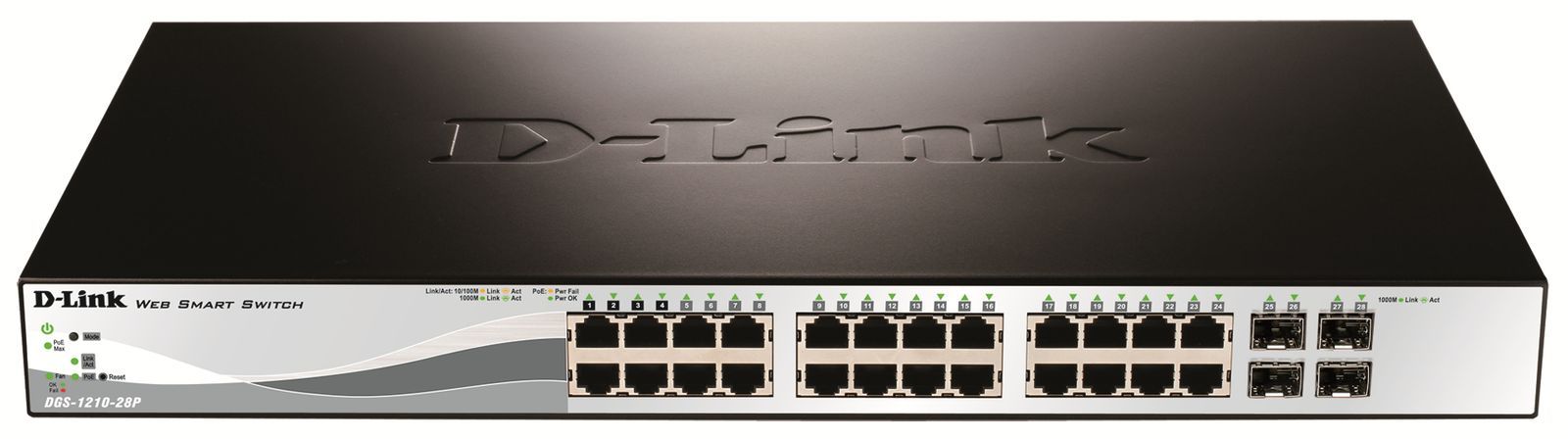 D-Link DGS-1210-28P Gestito L2 Gigabit Ethernet (10/100/1000) Supporto Power over Ethernet (PoE) 1U [DGS-1210-28P/E]