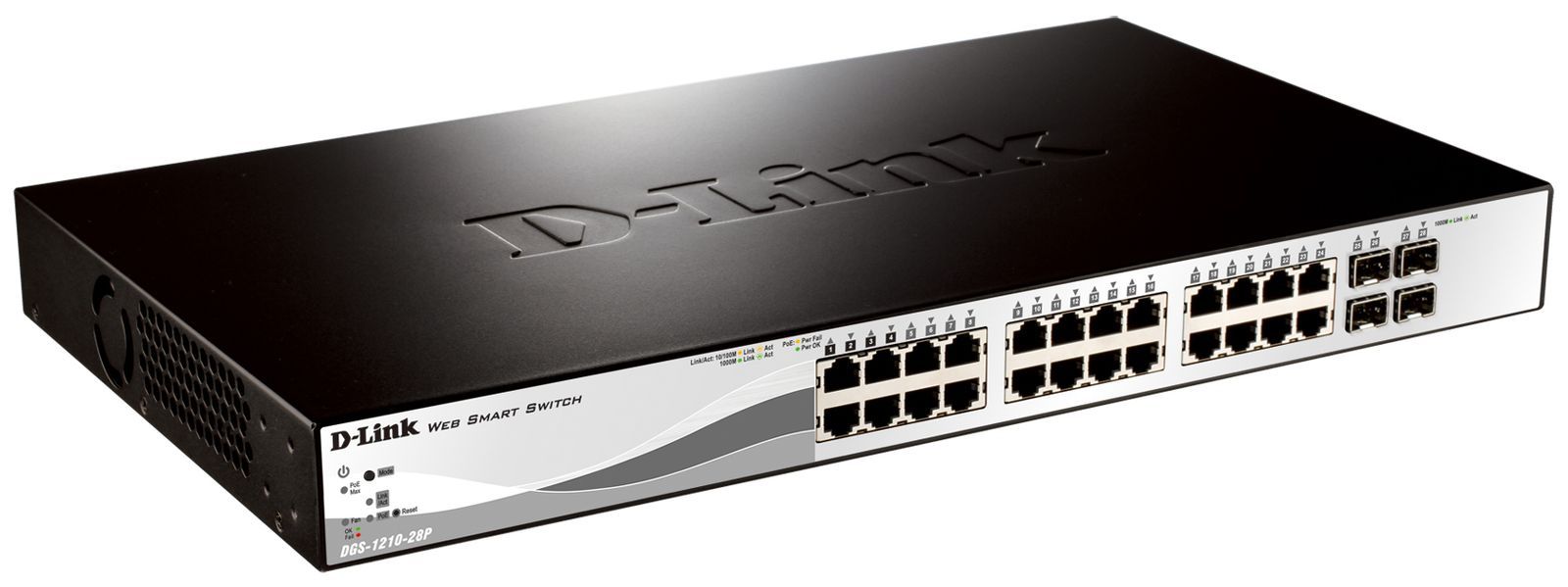 D-Link DGS-1210-28P Gestito L2 Gigabit Ethernet (10/100/1000) Supporto Power over Ethernet (PoE) 1U [DGS-1210-28P/E]