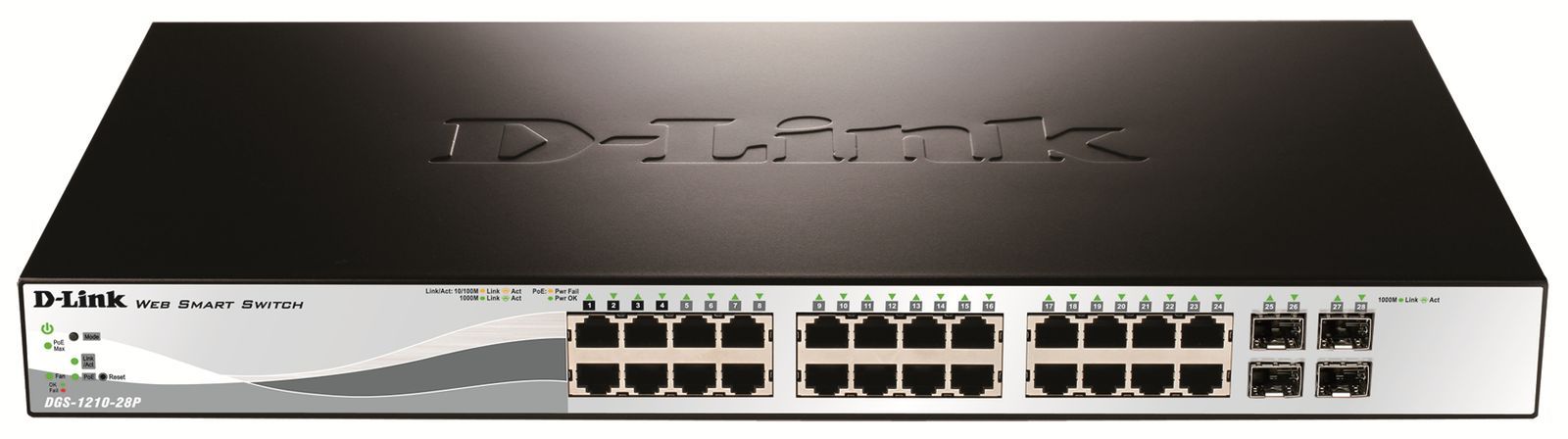 D-Link DGS-1210-28P Gestito L2 Gigabit Ethernet (10/100/1000) Supporto Power over Ethernet (PoE) 1U [DGS-1210-28P/E]