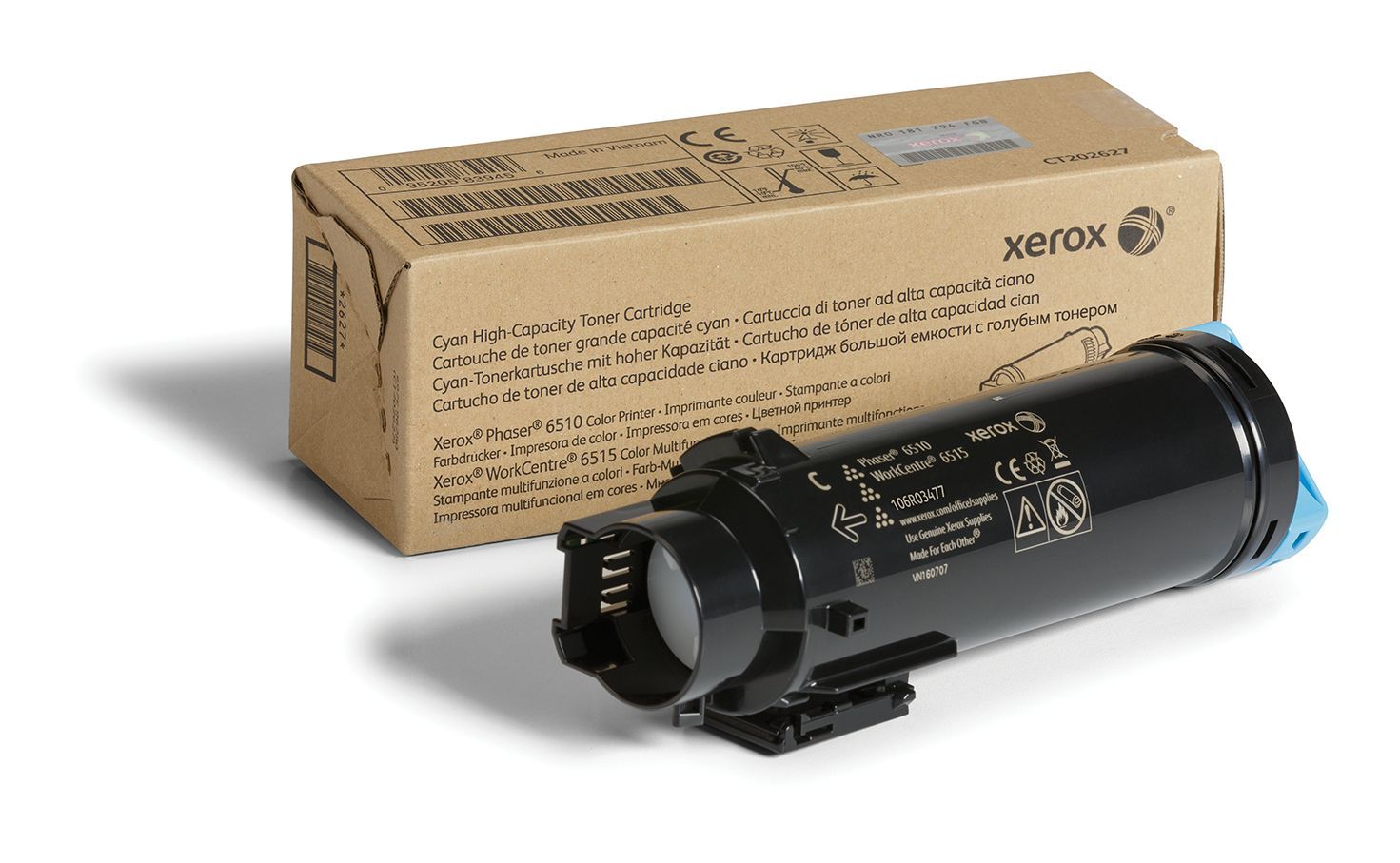 Xerox Cartuccia toner Ciano a High capacity da 2400 Pagine per Phaser 6510, WorkCentre 6515 (106R03477) [106R03477]