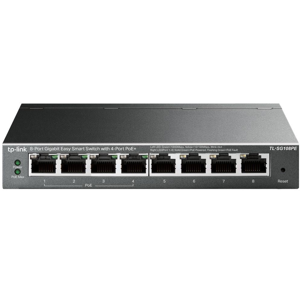 TP-Link TL-SG108PE switch di rete Gestito L2 Gigabit Ethernet (10/100/1000) Supporto Power over Ethernet (PoE) Nero [TL-SG108PE]