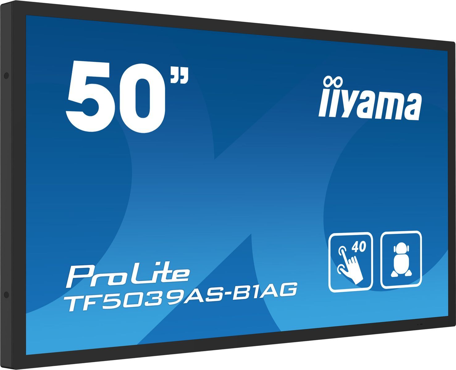 iiyama TF5039AS-B1AG visualizzatore di messaggi Pannello piatto per segnaletica digitale 125,7 cm (49.5") LED 500 cd/m 4K Ultra HD Nero Touch screen Processore integrato Android 24/7 [TF5039AS-B1AG]