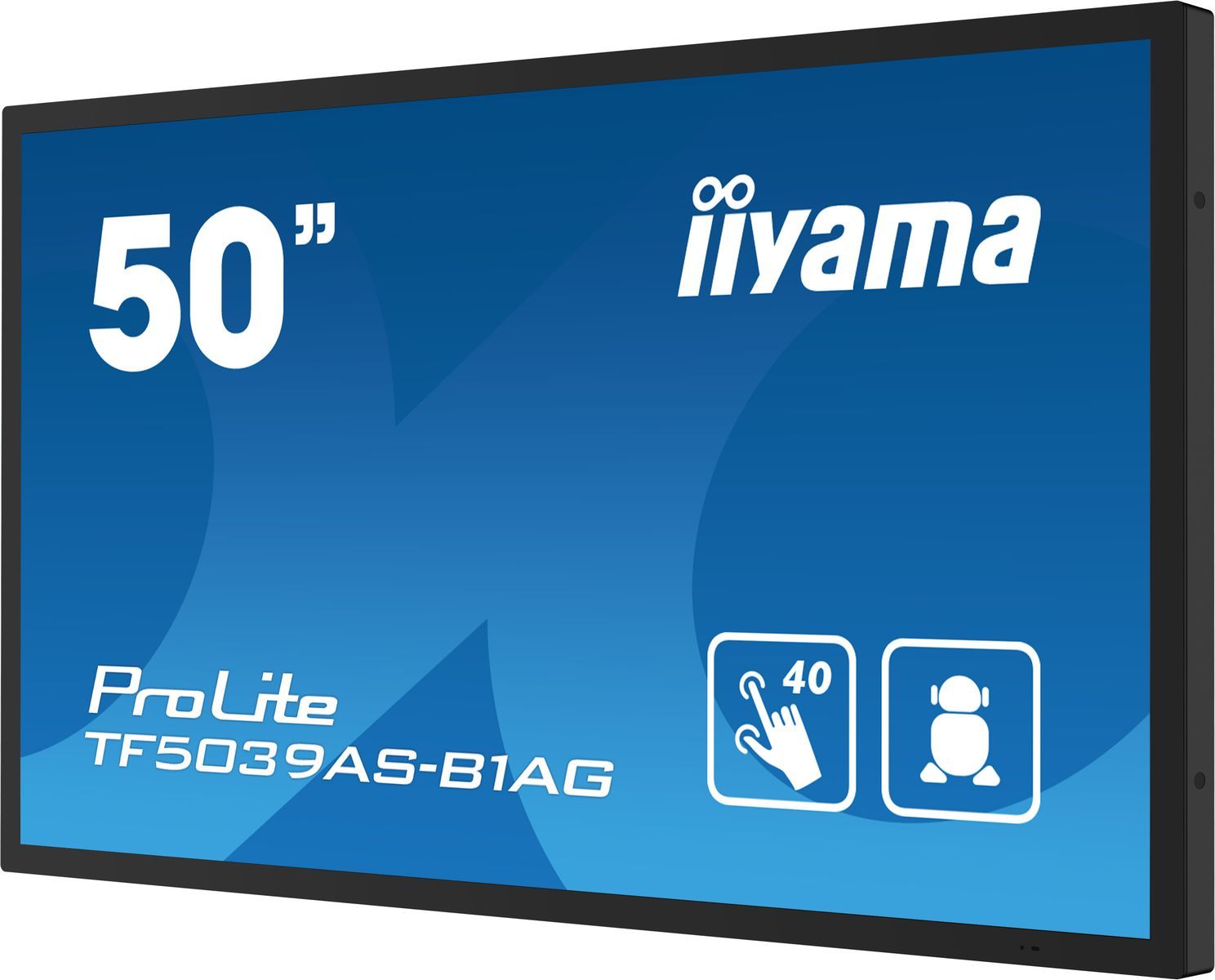 iiyama TF5039AS-B1AG visualizzatore di messaggi Pannello piatto per segnaletica digitale 125,7 cm (49.5") LED 500 cd/m 4K Ultra HD Nero Touch screen Processore integrato Android 24/7 [TF5039AS-B1AG]