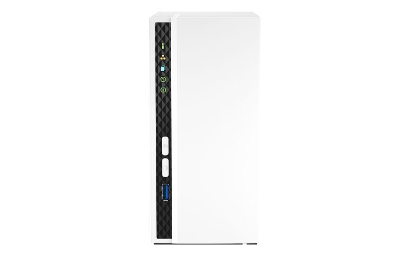 QNAP TS-233 server NAS e di archiviazione Tower ARM Cortex-A55 2 GB 0 TB QNAP QTS Bianco [TS-233]