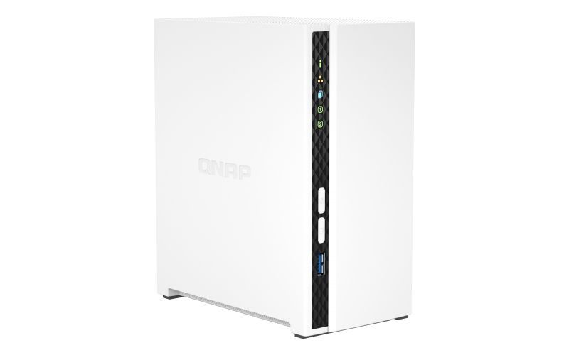 QNAP TS-233 server NAS e di archiviazione Tower ARM Cortex-A55 2 GB 0 TB QNAP QTS Bianco [TS-233]