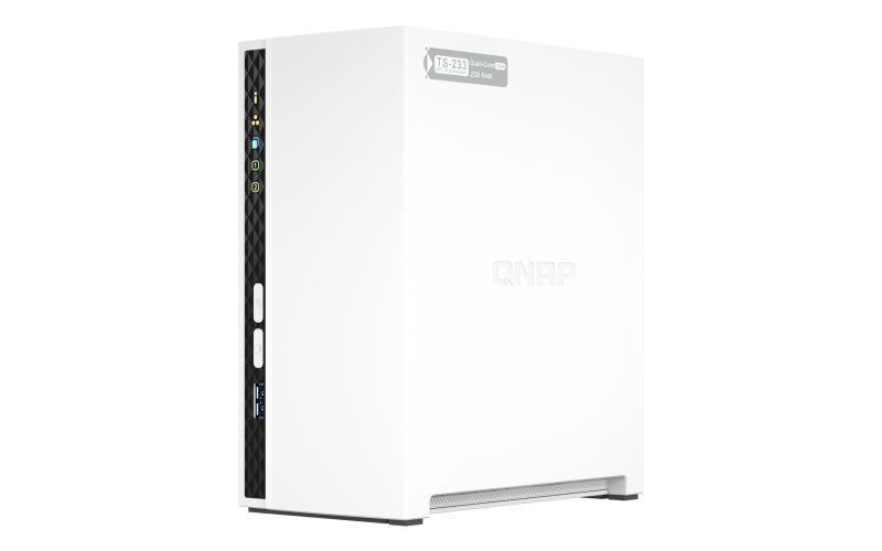 QNAP TS-233 server NAS e di archiviazione Mini Tower ARM Cortex-A55 2 GB 0 TB QNAP QTS Bianco [TS-233]