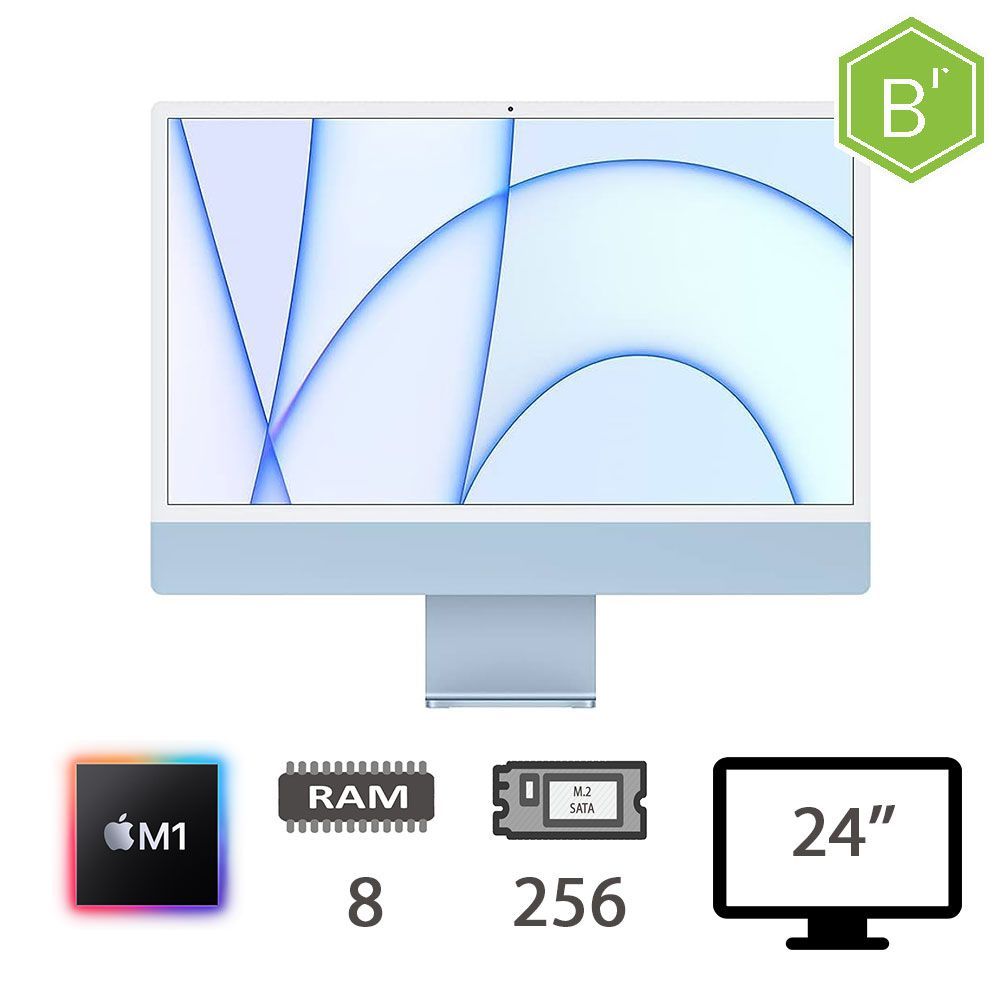IMAC 24 4,5K (2021)M1-8C/8/256/8C GPU/BLUE/2Y - B [006674PCR-EU]