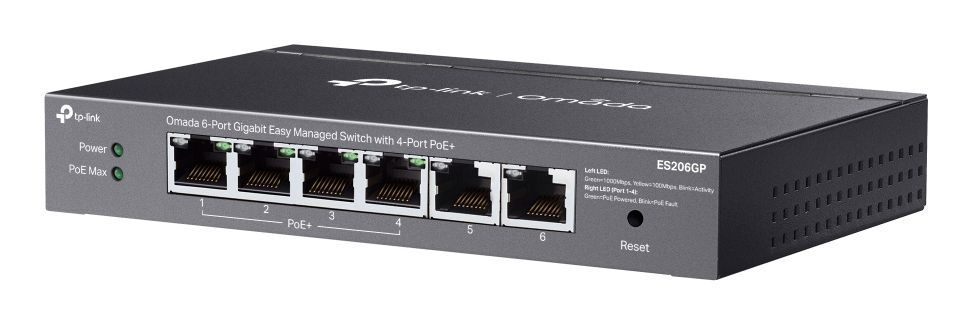 TP-Link Omada ES206GP switch di rete Gestito Gigabit Ethernet (10/100/1000) Supporto Power over Ethernet (PoE) Nero [ES206GP]