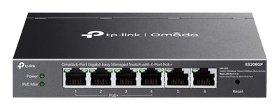 TP-Link Omada ES206GP switch di rete Gestito Gigabit Ethernet (10/100/1000) Supporto Power over Ethernet (PoE) Nero [ES206GP]