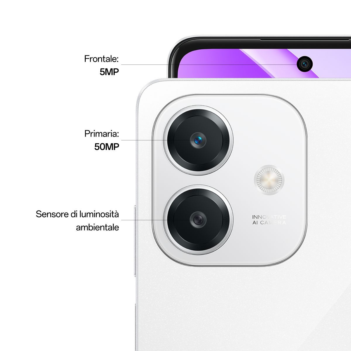 OPPO A40 Smartphone, Fotocamera AI 50MP, Selfie 5MP, Display 6.67 90HZ LCD HD+, 5100mAh, RAM 12 GB (6+6) + ROM 128GB, IP54, [Versione Italia], Starlight White [110010347453]