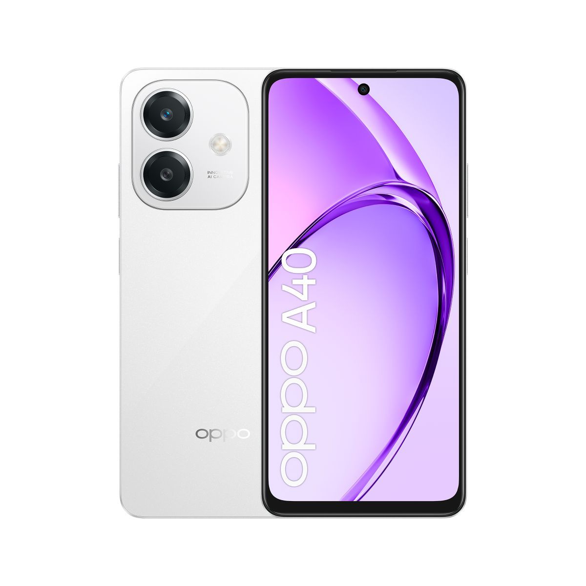 OPPO A40 Smartphone, Fotocamera AI 50MP, Selfie 5MP, Display 6.67 90HZ LCD HD+, 5100mAh, RAM 12 GB (6+6) + ROM 128GB, IP54, [Versione Italia], Starlight White [110010347453]