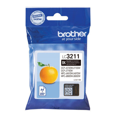 Brother LC3211BK cartuccia d'inchiostro 1 pz Originale Resa standard Nero [LC3211BK]