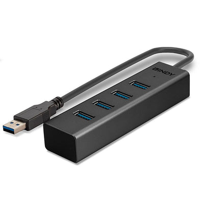 Lindy 43324 hub di interfaccia USB 3.2 Gen 1 (3.1 Gen 1) Type-A 5000 Mbit/s Nero [LINDY43324]