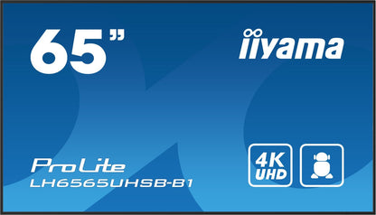 iiyama LH6565UHSB-B1 visualizzatore di messaggi Design chiosco 163,8 cm (64.5") LED Wi-Fi 800 cd/m 4K Ultra HD Nero Processore integrato Android 11 24/7 [LH6565UHSB-B1]